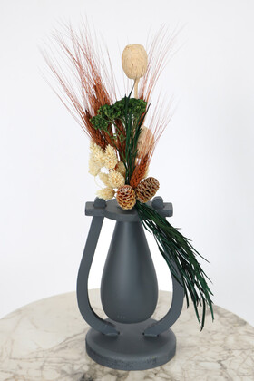 Yapay Çiçek Deposu - Dekoratif Mini Vazoda Kuru Çiçek Tanzimi Model 6