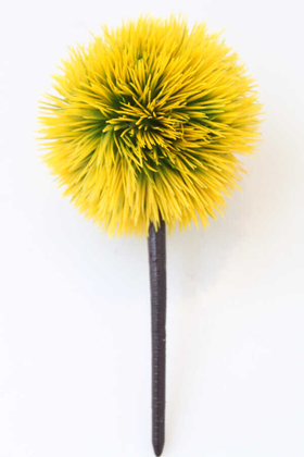 Yapay Çiçek Deposu - Yapay Ağaç Mini Top Kirpi Sarı
