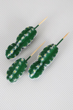 Yapay Succulent Sukulent Kaktüs Cereus Hexagonus 3lü Set - Yapay Çiçek Deposu