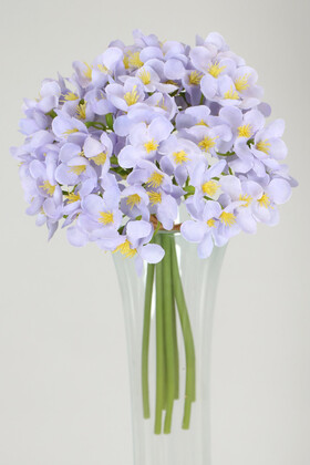 Yapay Çiçek Deposu - Kaliteli Yapay Mine Çiçekli Buket 26 cm Açık Mor