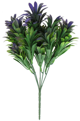 Yapay Çiçek Deposu - Yapay Meksika Yeşillik Bitki Demeti 32 cm Yeşil-Mor