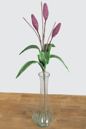 Yapay Çiçek Deposu - Exclusive Lateks İri Yapraklı Egzotik Uzun Dal 95 cm Mürdüm