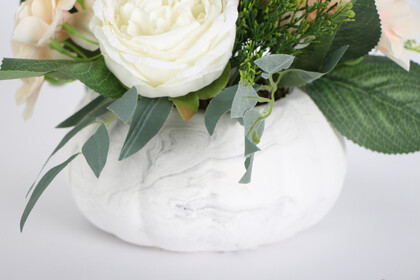 Beton Saksıda Nişan Düğün Salon Masa Çiçeği - Thumbnail