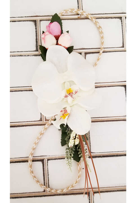 Orkide Şakayık Şöleni Gelin Çiçeği Beyaz Somon 3lü set - Thumbnail