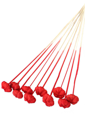 Yapay Çiçek Deposu - 10lu Paras Ped Bleach on Stem 45 cm Kırmızı