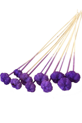 Yapay Çiçek Deposu - 10lu Paras Ped Bleach on Stem 45 cm Koyu Mor