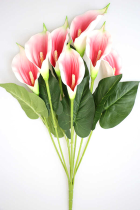 Yapay Çiçek Deposu - Dekoratif 7li Gala Bitkisi Demeti 60 cm Pembe