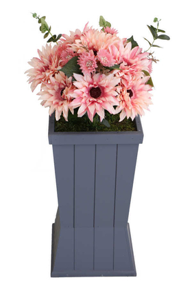 Yapay Çiçek Deposu - Ahşap Saksıda Lüx Gerbera Tanzimi 85 cm Pembe