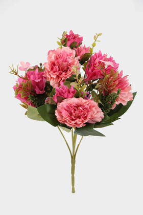 Yapay 5 Dal Garnitürlü Küçük Kasımpatı Demeti 30 cm Koyu-Pembe - Yapay Çiçek Deposu