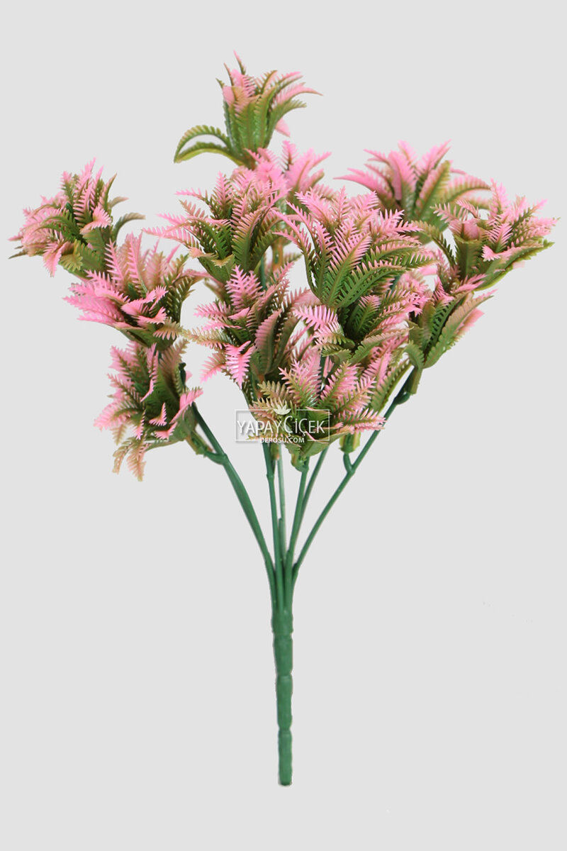 Yapay 5 Dal Plastik Mini Sıkas Demeti 28 Cm Pembe