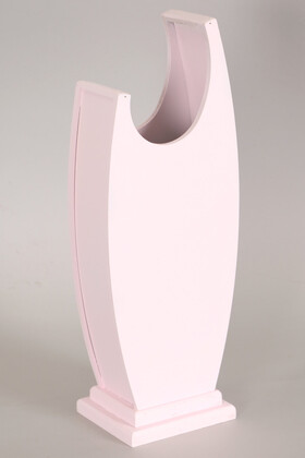 50 cm Hilal Model Ahşap Vazo Pudra Pembe - Yapay Çiçek Deposu