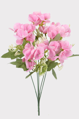 Yapay Çiçek Deposu - Yapay Küçük Islak Ortanca Demeti 32 cm Pembe
