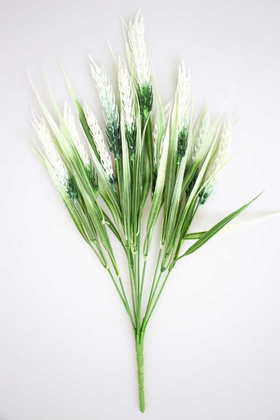 Yapay Çiçek Deposu - Yapay Başak Yeşillik Demeti Beyaz 44 cm