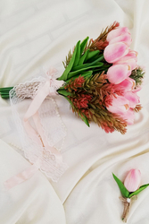 Gelin Çiçeği Tİthis 2li Set(Pembe Islak Lale) - 3