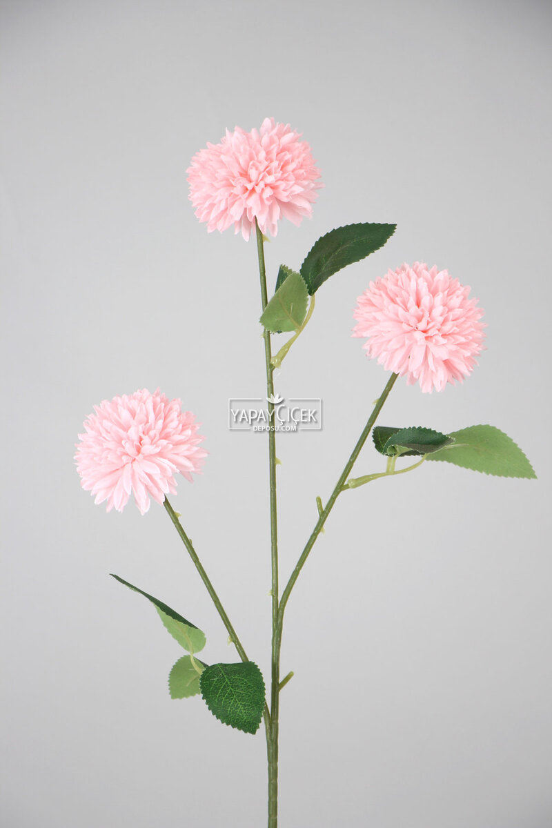 Yapay Çiçek 3lü Top Karanfil Dalı 62 Cm Pudra Pembe