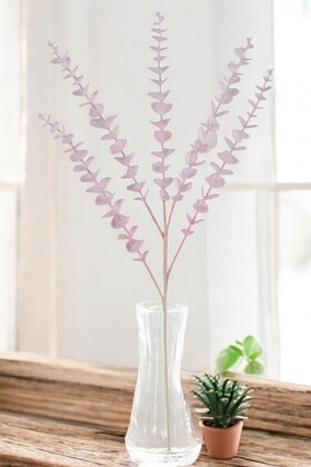 Yapay Retro Pastel Okaliptus Dalı 80 cm Pudra - Yapay Çiçek Deposu