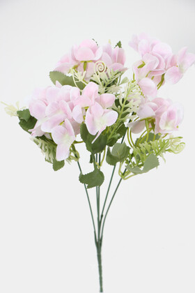 Yapay Çiçek Deposu - Yapay Küçük Islak Ortanca Demeti 32 cm Pudra
