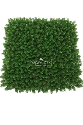 Yapay Çamdalı Model Duvar Bitki Kaplaması 50x50 cm Koyu Yeşil - Yapay Çiçek Deposu