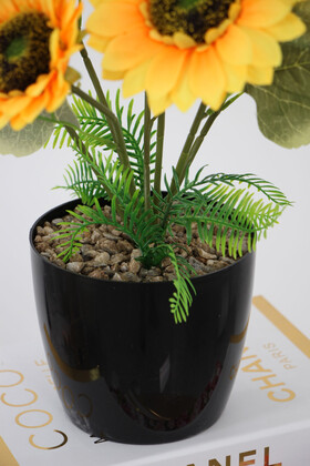 Yapay Çiçek Saksılı Ayçiçeği Dekoru 50 cm - 3