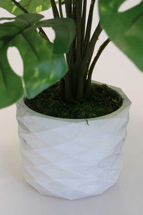 Yapay 18 Dallı Lüx Monstera Deliciosa (Deve Tabanı) Plastik Saksılı - 3