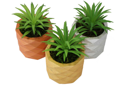 Yapay Sukulent Kaktüs Mini Beton Saksıda 3lü Set (Bakır-Altın-Gümüş) Succulent - 2