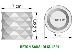 Yapay Sukulent Kaktüs Mini Beton Saksıda 3lü Set (Bakır-Altın-Gümüş) Succulent - 4