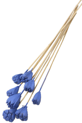 Yapay Çiçek Deposu - 8li Tropik Jack Seed Kuru Çiçek Saks Mavi