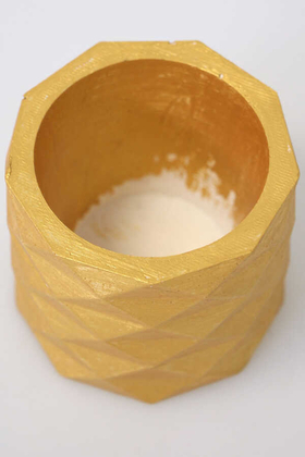 Renkli Geo Mini Beton Saksı Gold - 2