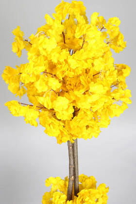 Ahşap Saksıda Yapay Bahar Dalı Ağacı Sarı 150 cm - Thumbnail