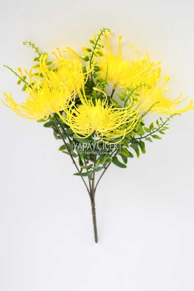 Yapay Çiçek Deposu - Yapay Polen Demeti Pincushion Sarı