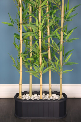Dekoratif Saksıda Kırçıllı Yaprak 5 Çubuklu Bambu Seperatör (20x50x200cm) - Thumbnail