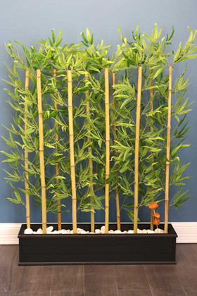 Ahşap Saksıda Bambu Seperatör Kırçıllı Orman Model (20x100x150cm) - Thumbnail