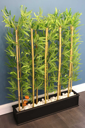 Ahşap Saksıda Bambu Seperatör Kırçıllı Orman Model (20x100x150cm) - 3