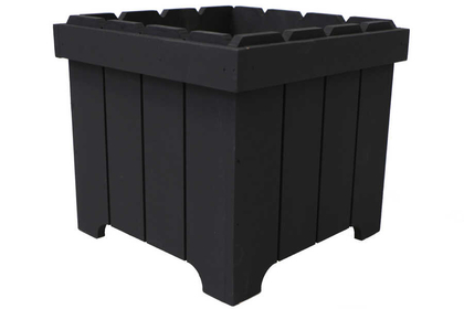 Dekoratif Ahşap MDF Saksı Çiçeklik 20.5 cm Çitli Model Mat Siyah - Thumbnail