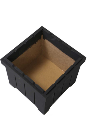 Dekoratif Ahşap MDF Saksı Çiçeklik 20.5 cm Çitli Model Mat Siyah - Thumbnail
