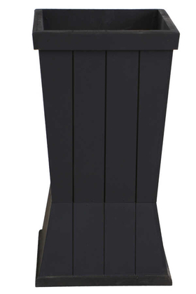 Dekoratif Ahşap MDF Saksı ve Çiçeklik Mat Siyah 50cm Kanallı Model - Thumbnail
