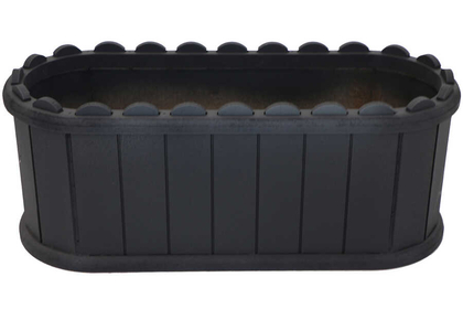 Dekoratif Bambu Saksısı Seperatör Ahşap Çiçeklik 50cm Siyah - 2