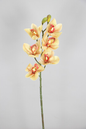 Yapay Islak Dokulu Premium Singapur Orkide Çiçeği 72 cm Somon - Thumbnail