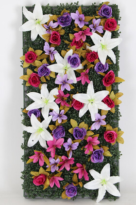 Yapay Çiçek Deposu - Yapay Dikey Bitki Hazır Duvar Paneli 50x100 cm Model 10