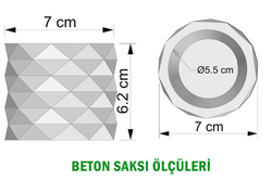 Renkli Geo Mini Beton Saksı Mürdüm - Thumbnail