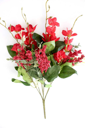 Yapay Çiçek Deposu - Yapay Çiçekli Kaliteli Cipso Ara Dal Demeti 40 cm Kırmızı