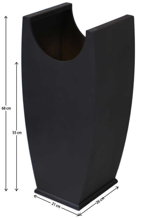 Dekoratif Ahşap Çiçeklik Saksı Baca Model Siyah