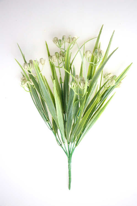 Yapay Çiçek Deposu - Cipsolu Bitki Ara Dal Demeti Yeşil-Beyaz