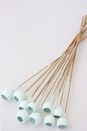 Yapay Çiçek Deposu - Dekoratif Küçük Bell Cup 10lu Tropic Kabak Uçuk Mavi