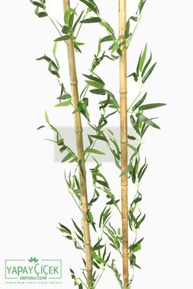180 cm Yapay 14 Dal Yapraklı Gerçek Bambu - Thumbnail