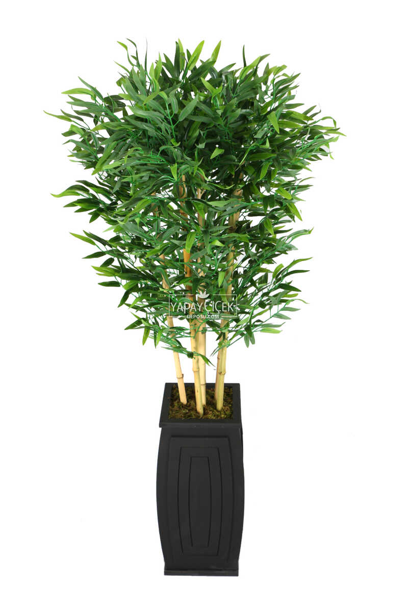 Ahşap Saksıda Lüks Yapay Bambu Ağacı 170 Cm