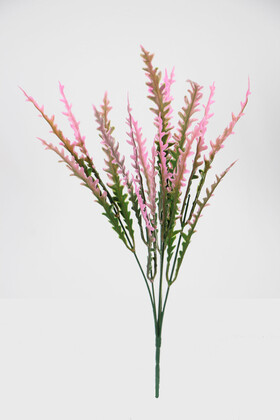 Plastik Dalgalı Yeşillik Demeti 40 cm Yeşil-Pembe - Yapay Çiçek Deposu