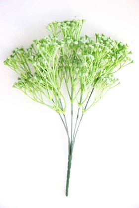 Yapay Çiçek Deposu - Yapay Pot Kafa Garnitür Bitki Demeti Pudra-Yeşil