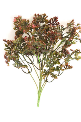 Yapay Çiçek Deposu - Yapay Lüx Bonsai Demet Yeşil-Turuncu