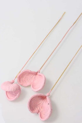 Yapay Çiçek Deposu - 3lü Tropic Bitki Badam on Stem 45 cm Açık Pembe